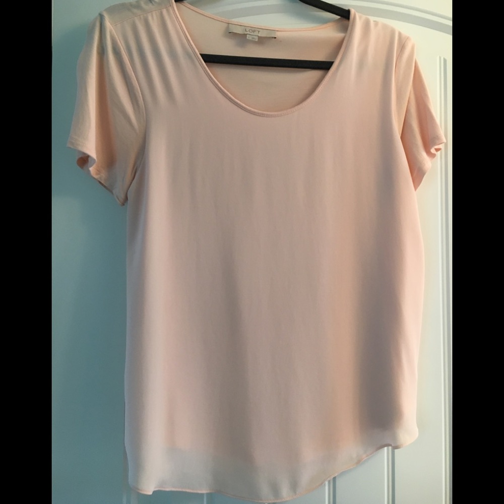 Pink mixed media blouse